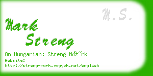 mark streng business card